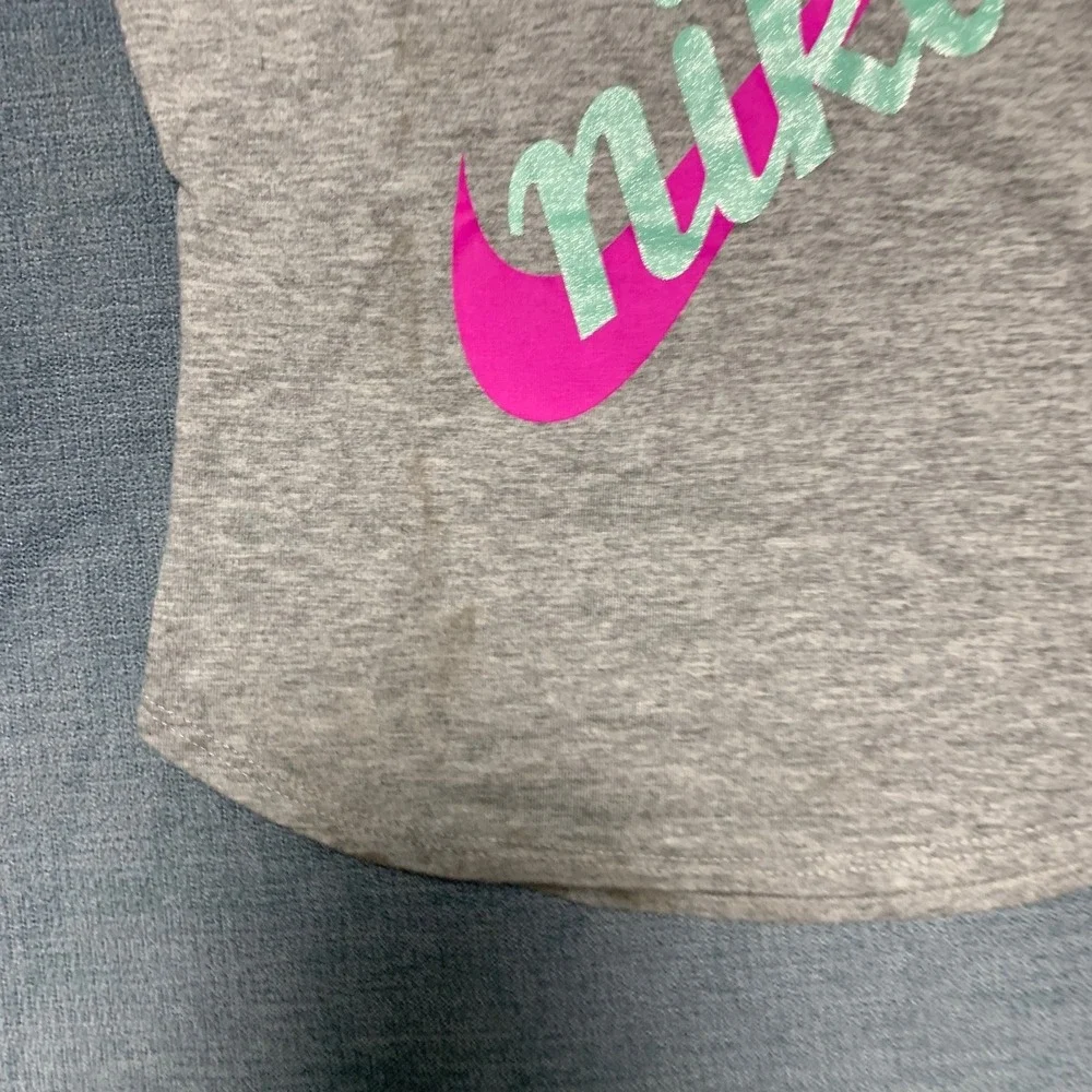 Nike Dri Fit T Shirt Baby's 24M Heather Gray Swoosh Logo Sleeveless Round Neck